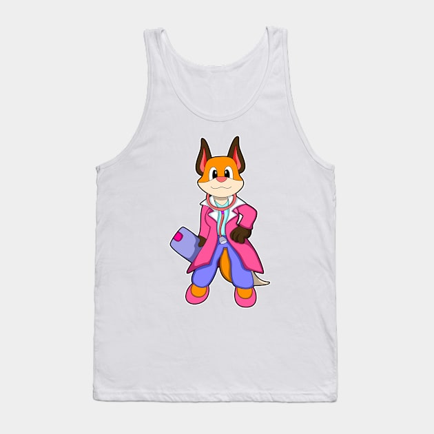 Fox as Doctor with Stethoscope Tank Top by Markus Schnabel